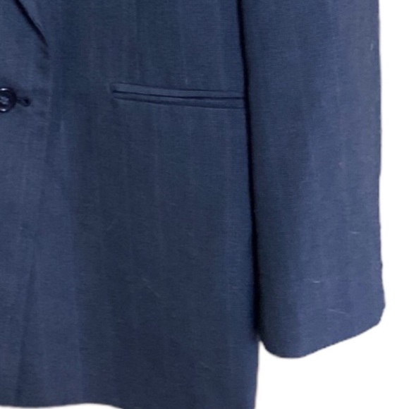 Vintage Kuppenheimer Oversize Boyfriend Double Breasted Blue Stripe Blazer - Picture 13 of 16